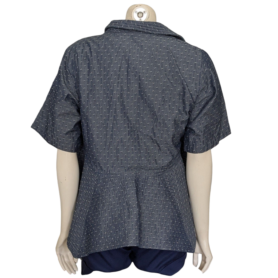 Sultry Touch Quilted Chambray Blazer Size XL