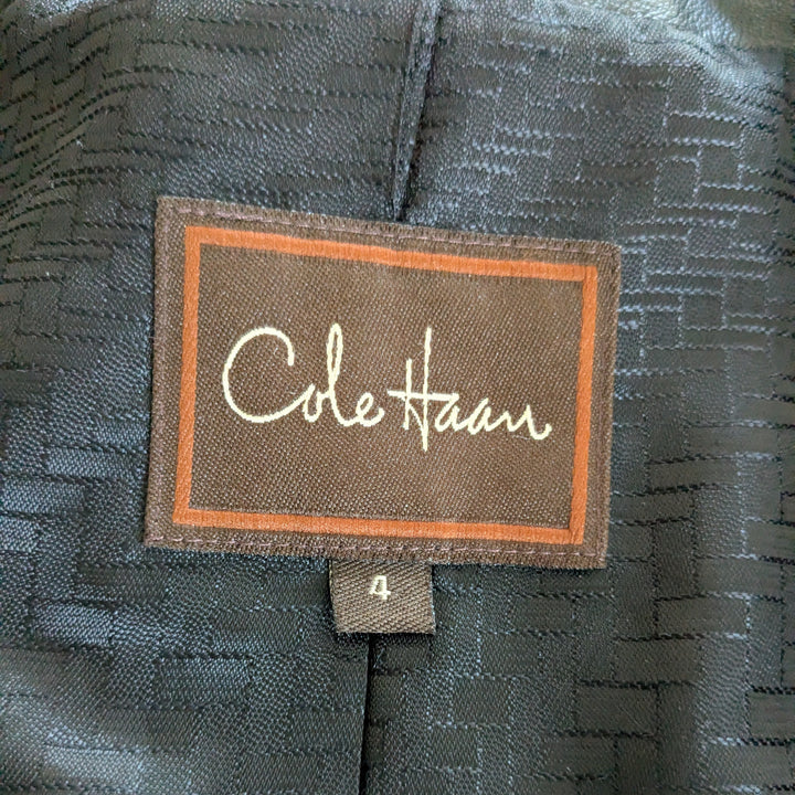 Cole Haan Leather Coat Size Small