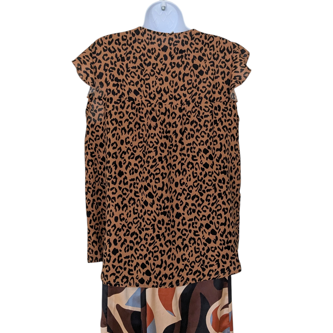 Animal Print Tunic with Embroidery Size Large