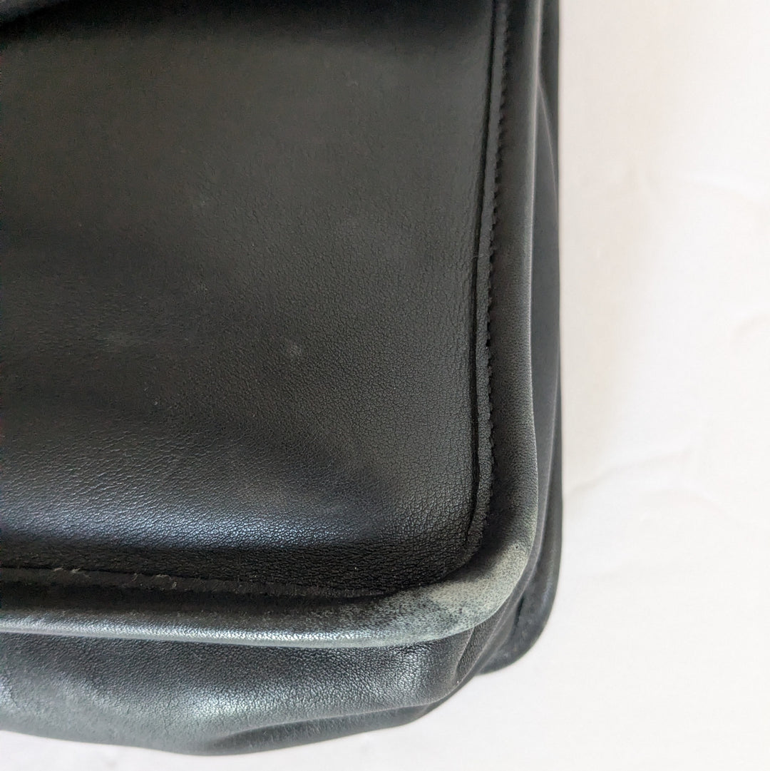 Coach Vintage Station Black Leather Convertible Satchel