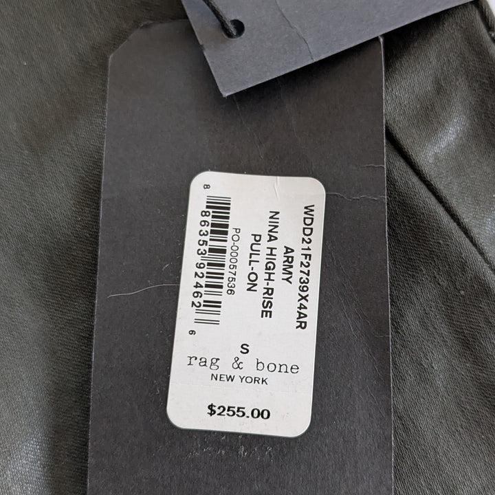 Rag & Bone Nina Coated Cotton Pull On Pants Size 8 NWT