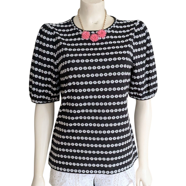 Ann Taylor Black & White Top Size Small