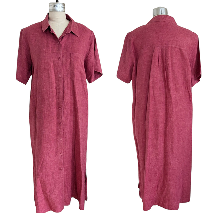Eileen Fisher Linen Shirt Dress Size Large