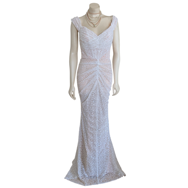 Miss Rosier Margot Beaded Wedding Gown Size Medium NWT