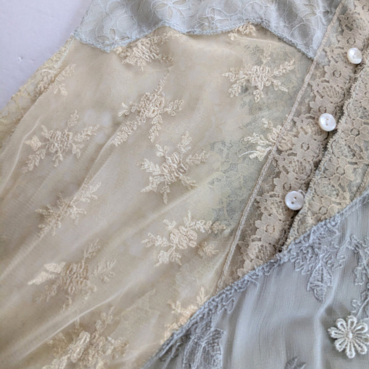 Anthropologie Vintage Odille Lace and Silk Maxi Dress Size 10