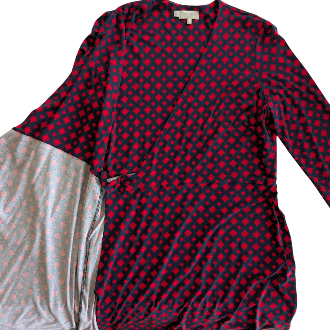 Hobbs Delilah Long Sleeve Wrap Dress Size 14