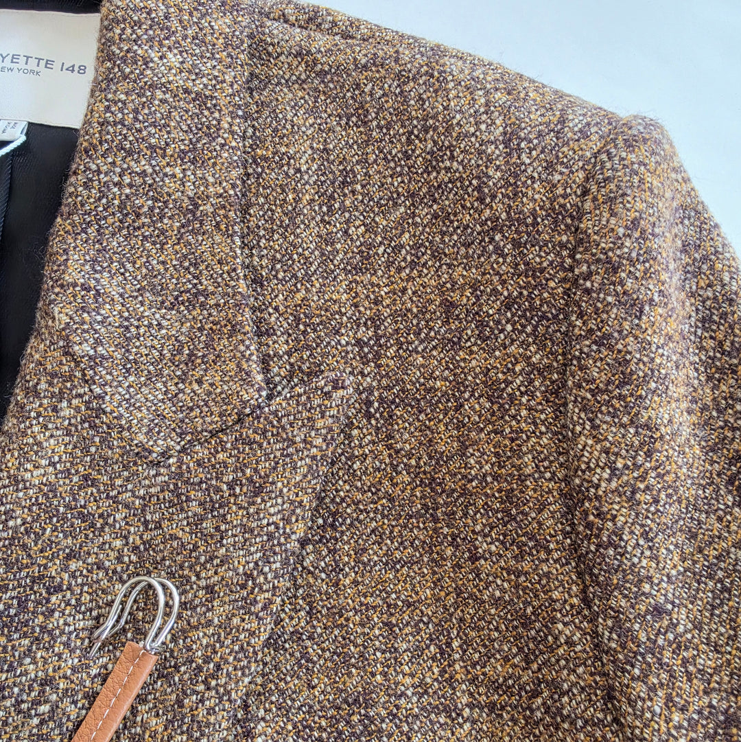 Lafayette 148 Long Tweed Coat Size Large NWT