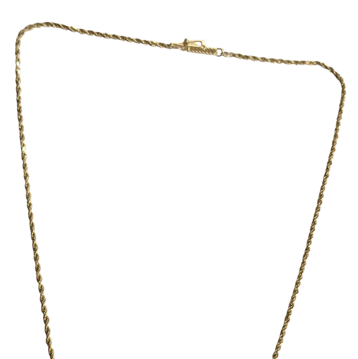 14K Gold Necklace with Rope Chain