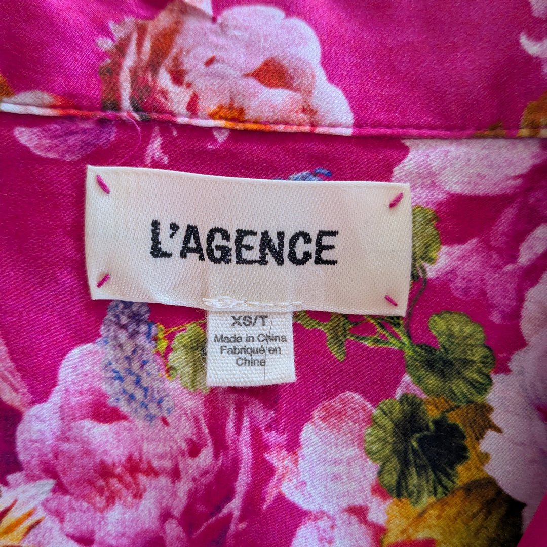 L'Agence Silk Blouse Size XS Tall