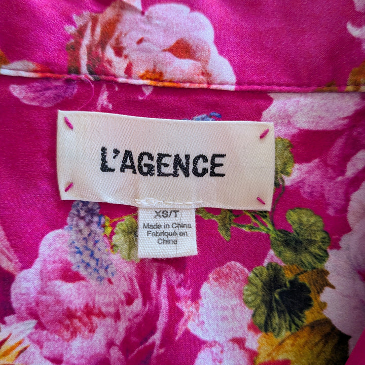 L'Agence Silk Blouse Size XS Tall