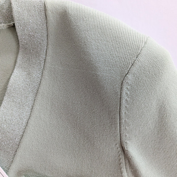 L'Agence  Taya Cropped Cardigan Mint Green