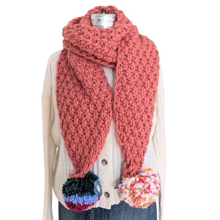 Anthropologie Pick A Pom Pom Scarf
