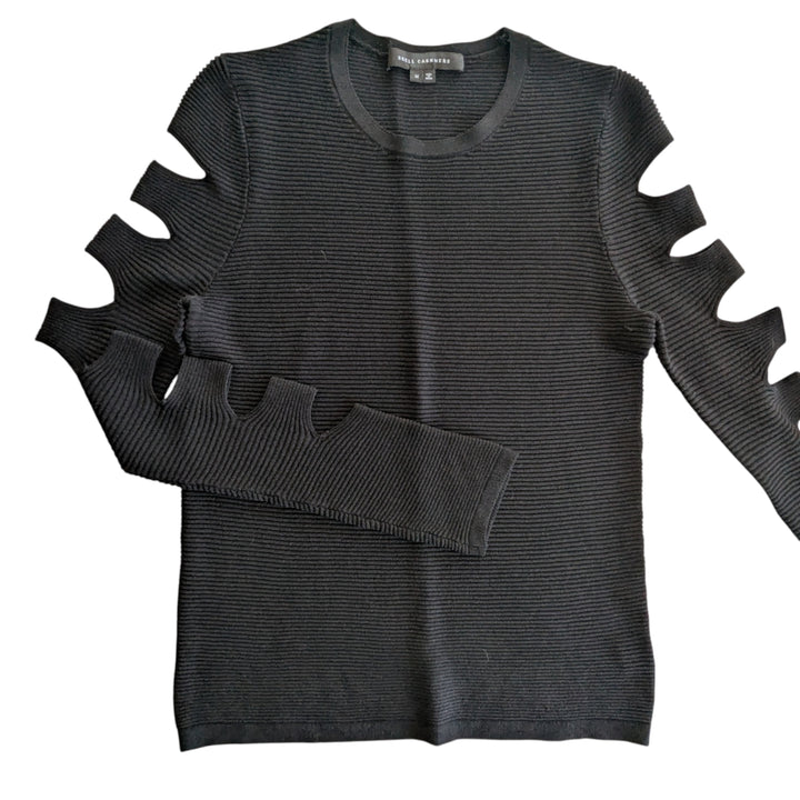 Skull Cashmere Ribbed Knit Sweater Size Medium