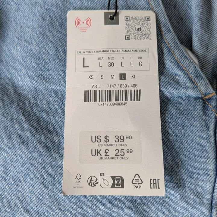 Zara Denim Skort Size Large NWT
