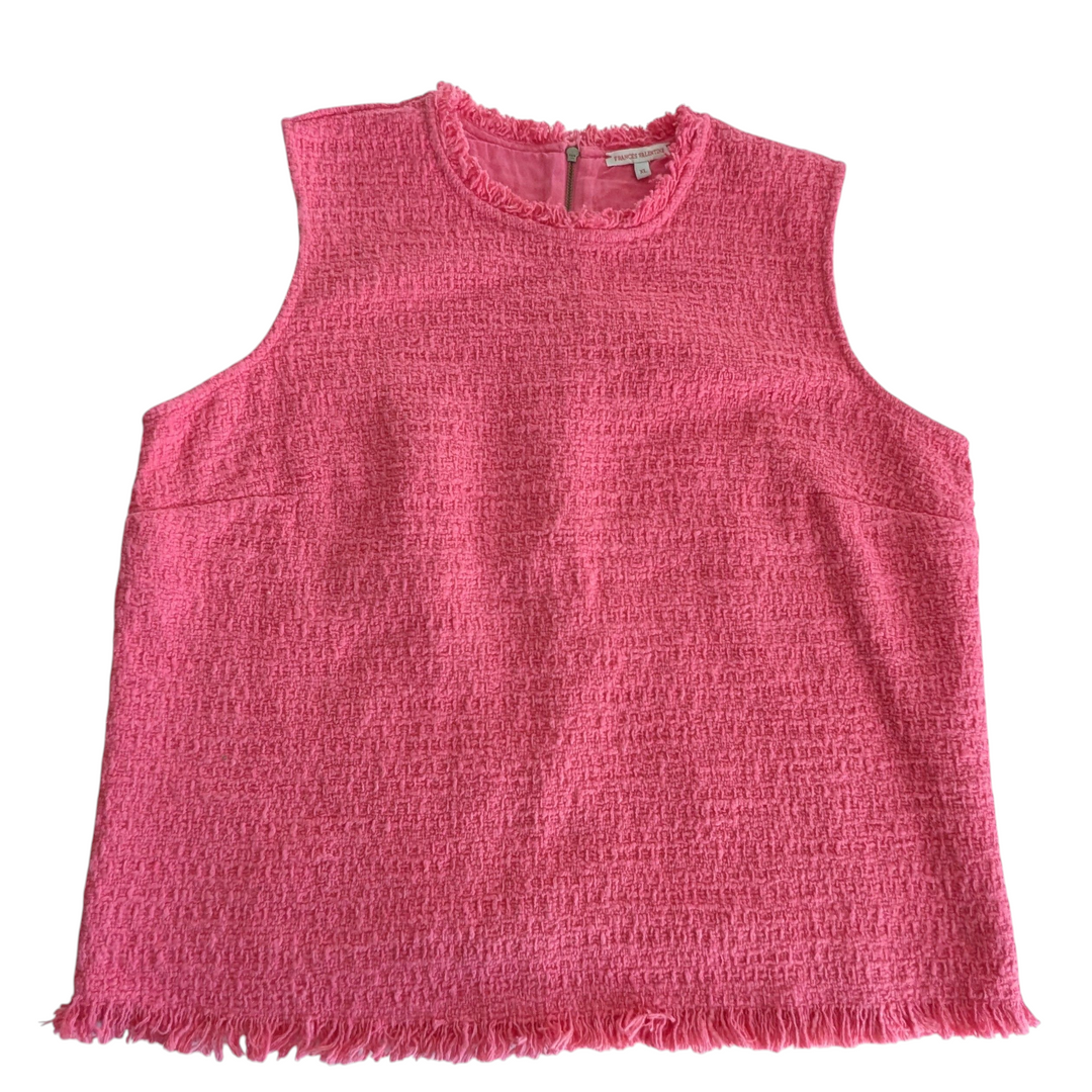 Frances Valentine Pink Tweed Top Size XL