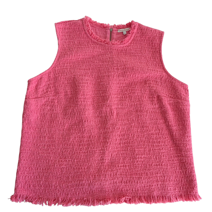 Frances Valentine Pink Tweed Top Size XL