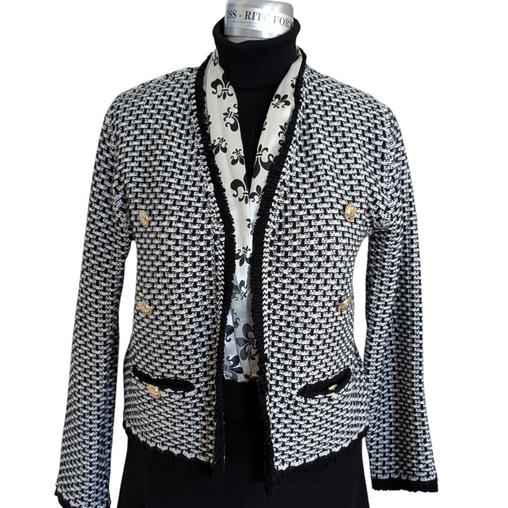 Tahari Tweed Open Blazer Size Large