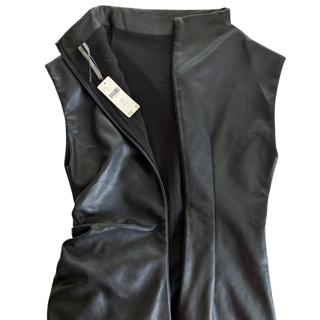Anthropologie Faux Leather Mini Dress Size 0 Petite
