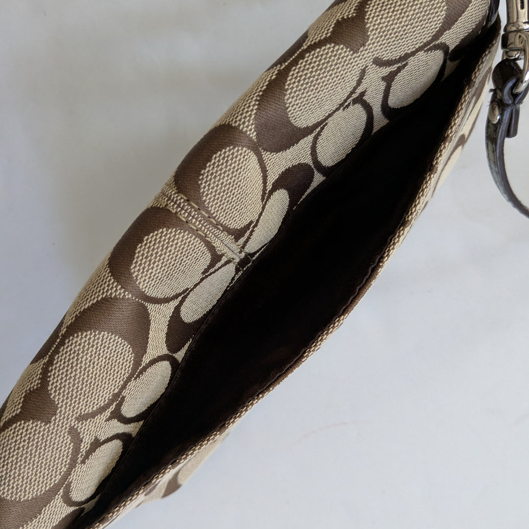 Coach Signature Logo Canvas Wristlet