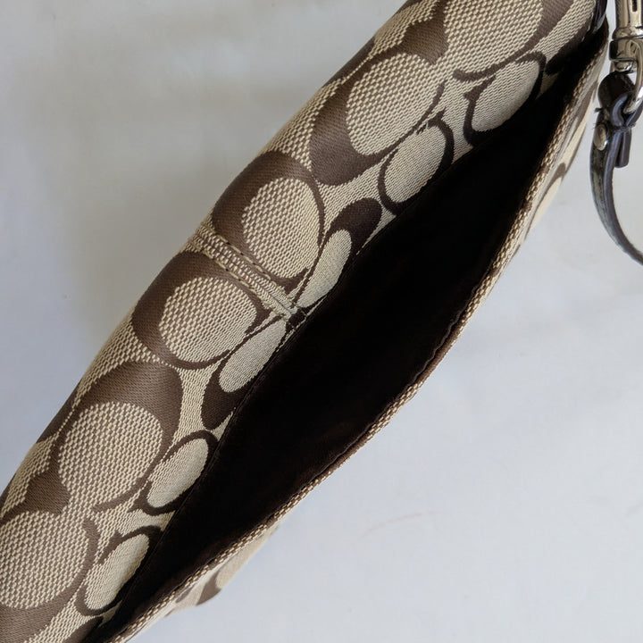 Coach Signature Logo Canvas Wristlet