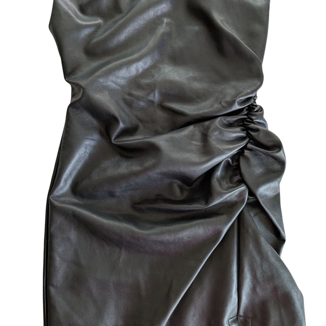 Anthropologie Faux Leather Mini Dress Size 0 Petite
