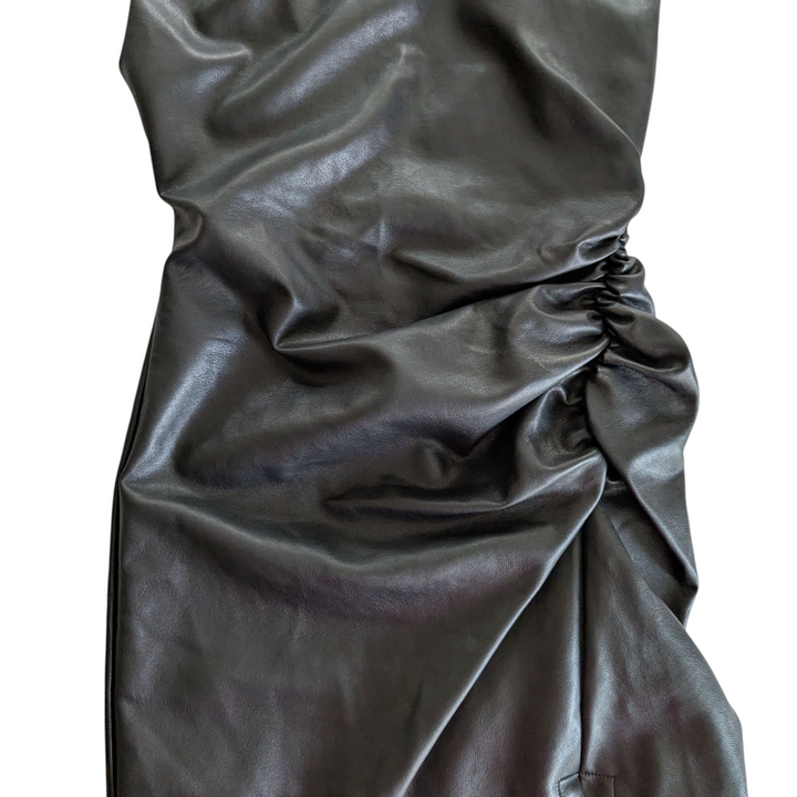 Anthropologie Faux Leather Mini Dress Size 0 Petite