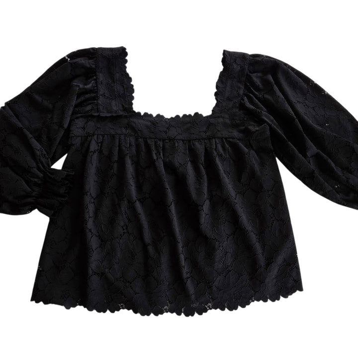 Loeffler Randall Black Lace Top Size Medium