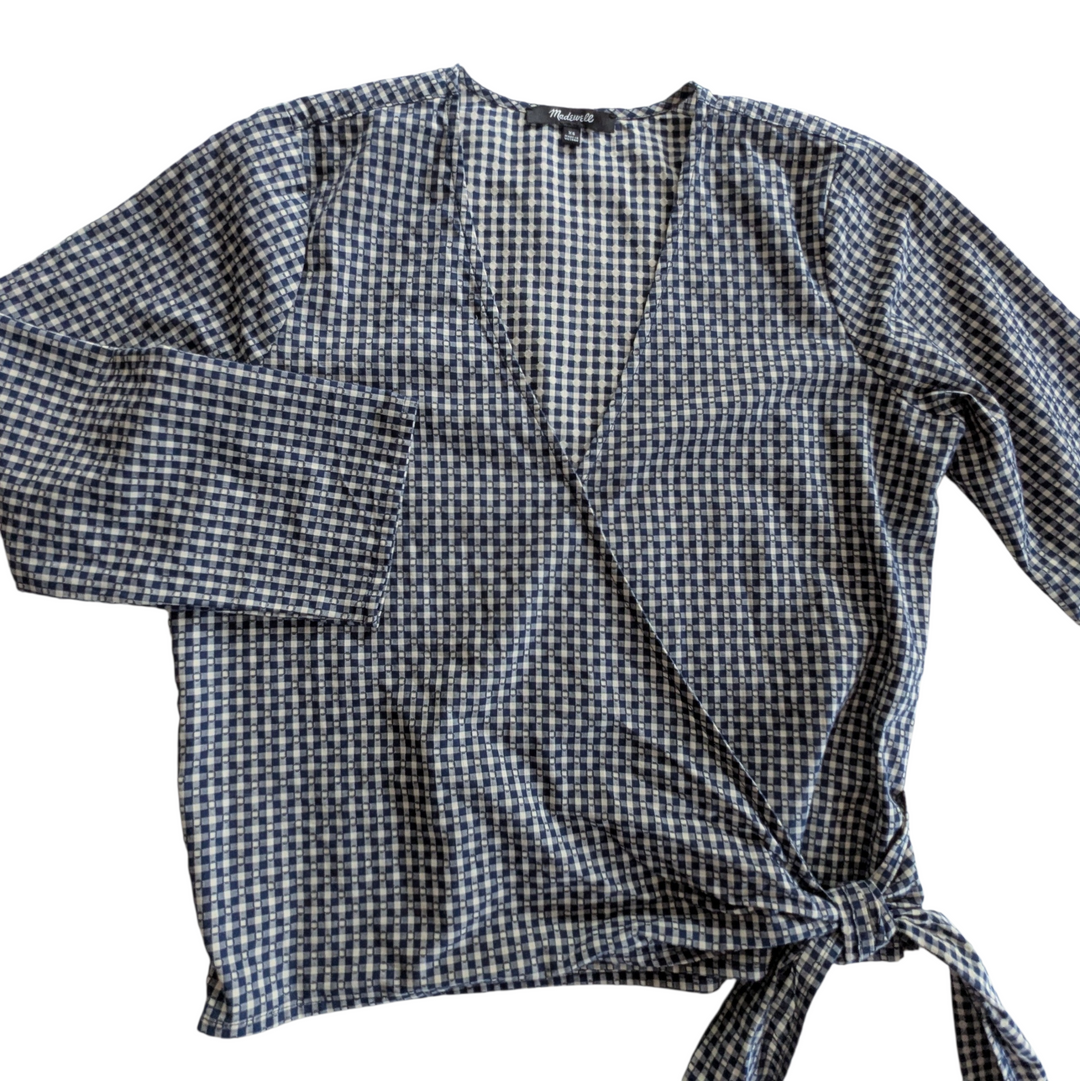 Madewell Plaid Wrap Top Size XS