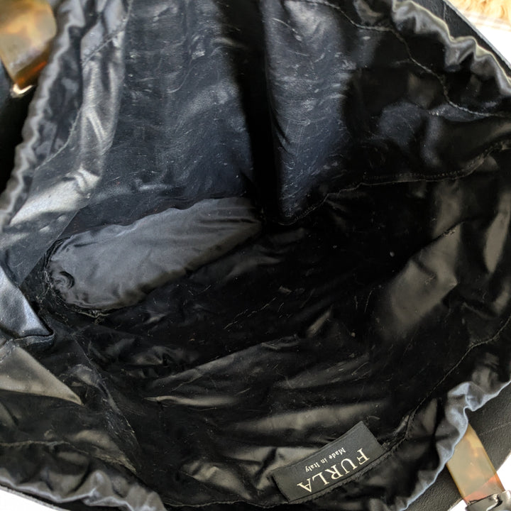 Furla Black Leather Tote Bag