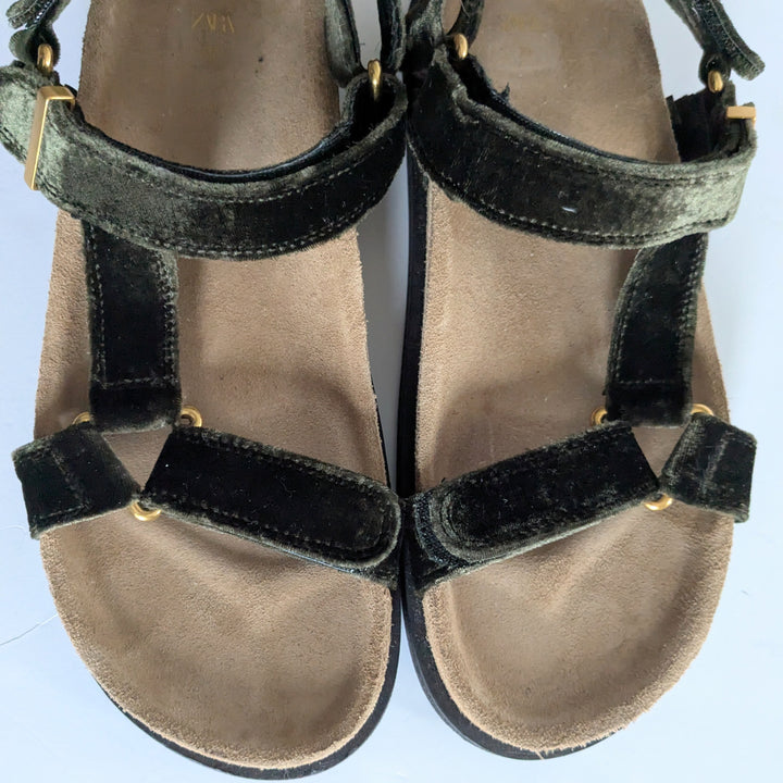 Zara Velvet Strap Sandals Size 38