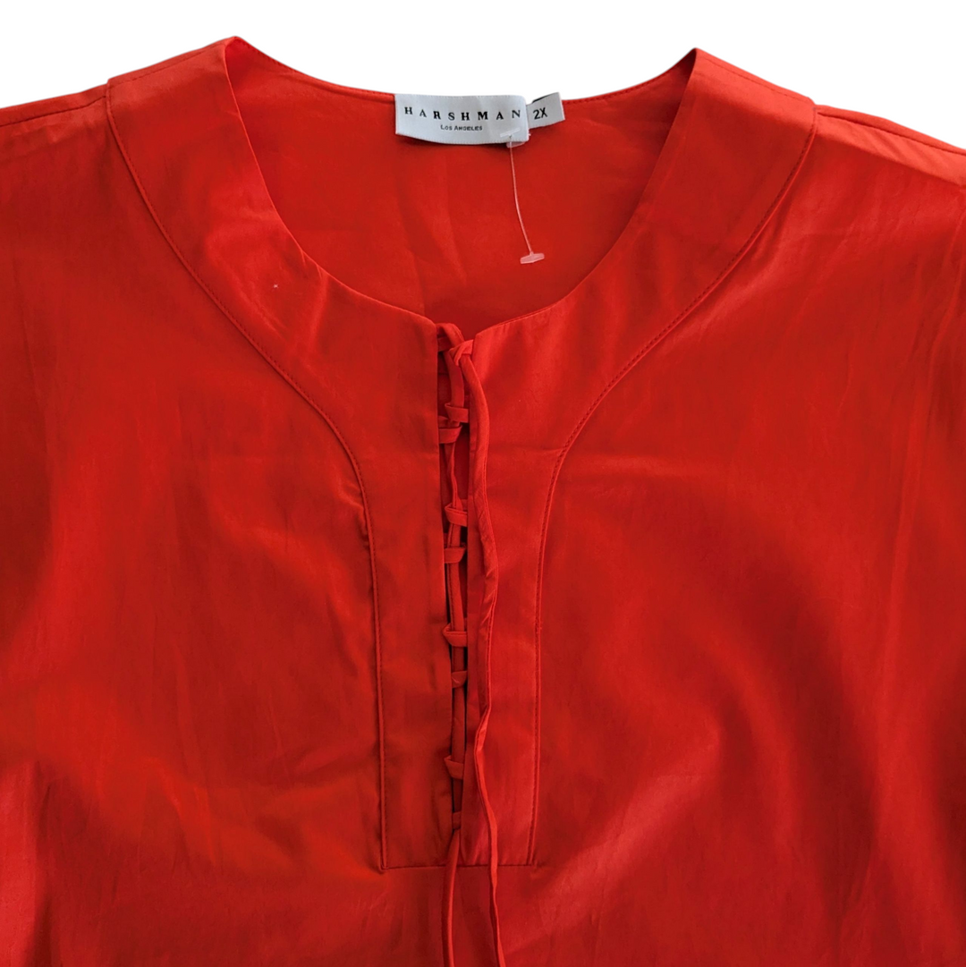 Harshman Joelle Cutout Puff Sleeve Blouse Size 2X