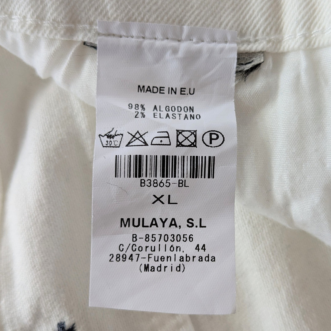 Amee White Embroidered Jeans Size XL