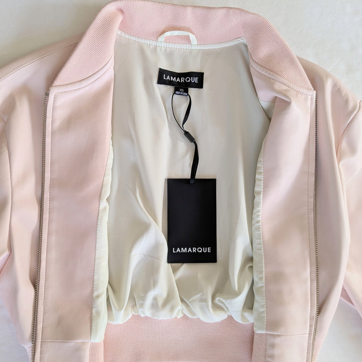 LAMARQUE Faux Leather Bomber Jacket Size XS