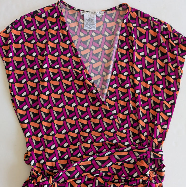 Maggy London Faux Wrap Dress Size 8