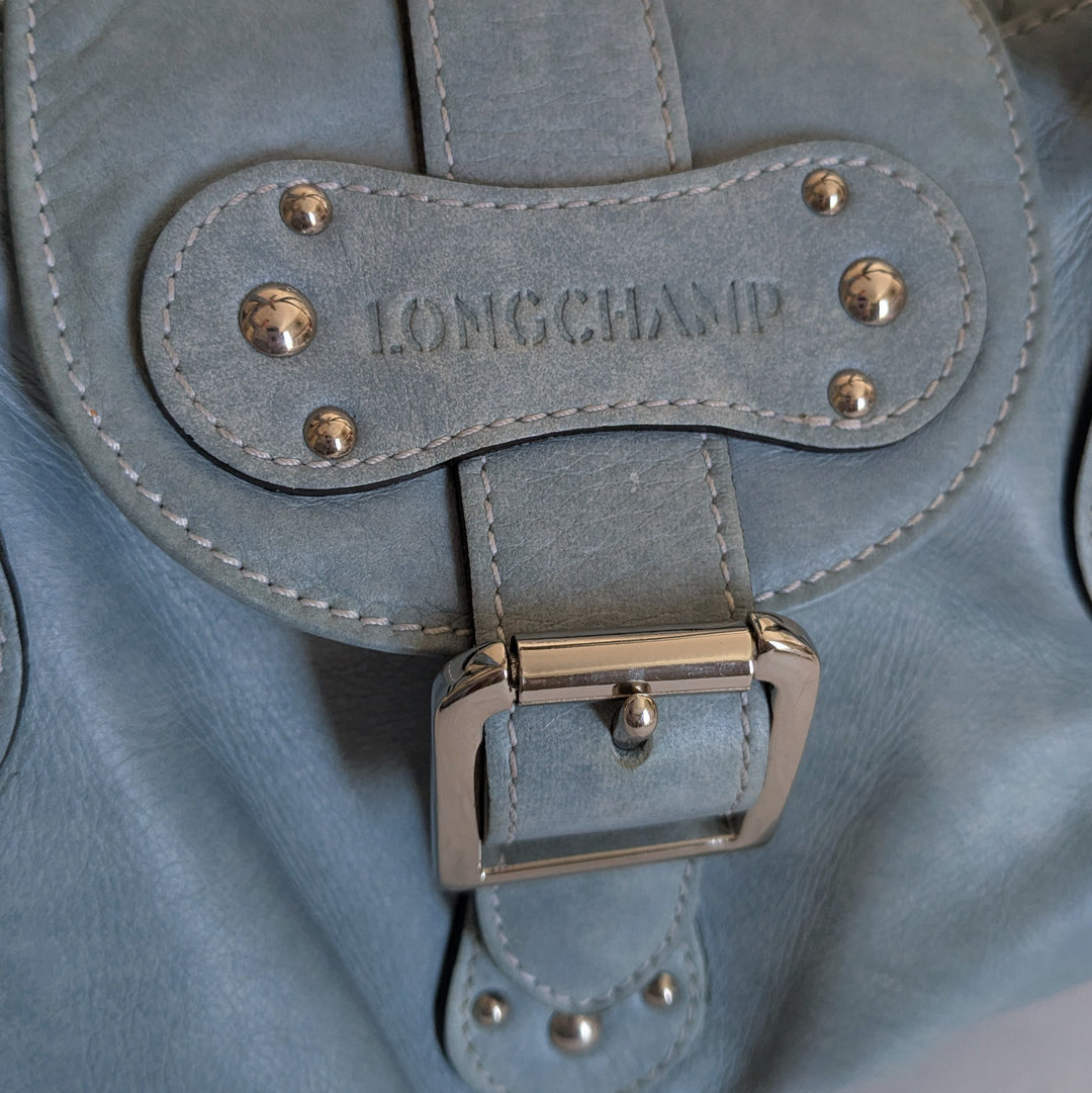 Longchamp Vintage Idole Blue Leather Bag