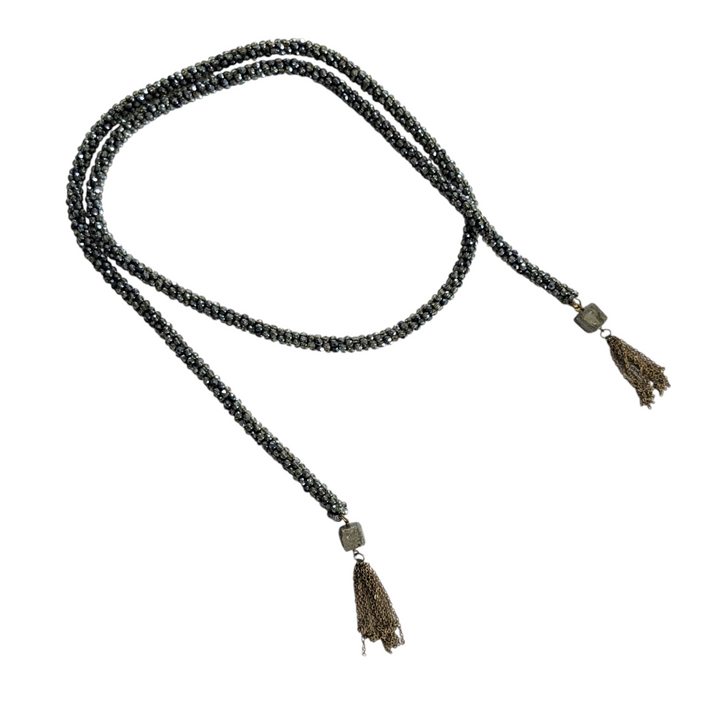 Beaded Tassel Lariat Necklace