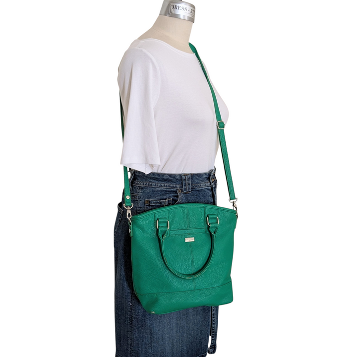 Jewel Green Leather Convertible Satchel