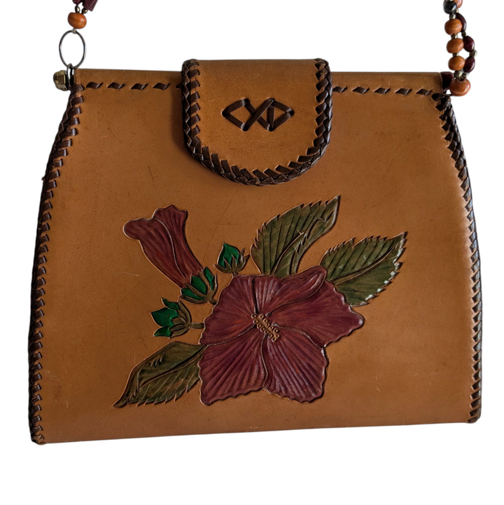 Tooled Leather Shoulder Bag