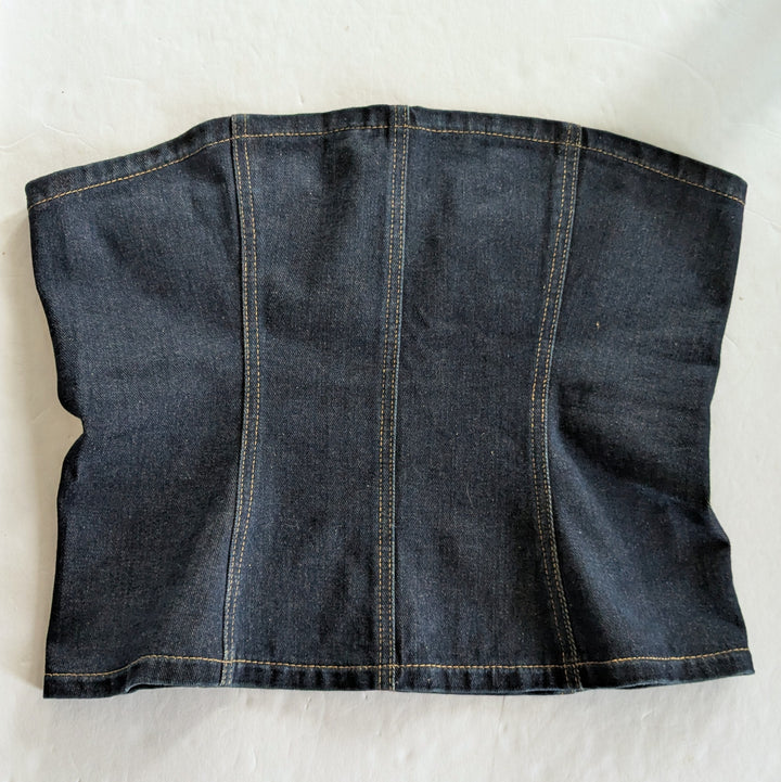 Charcoal Denim Corset Size Large NWT