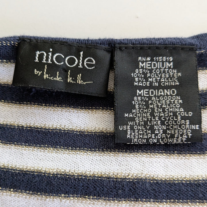 Nicole by Nicole Miller Striped Sweater Size Medium