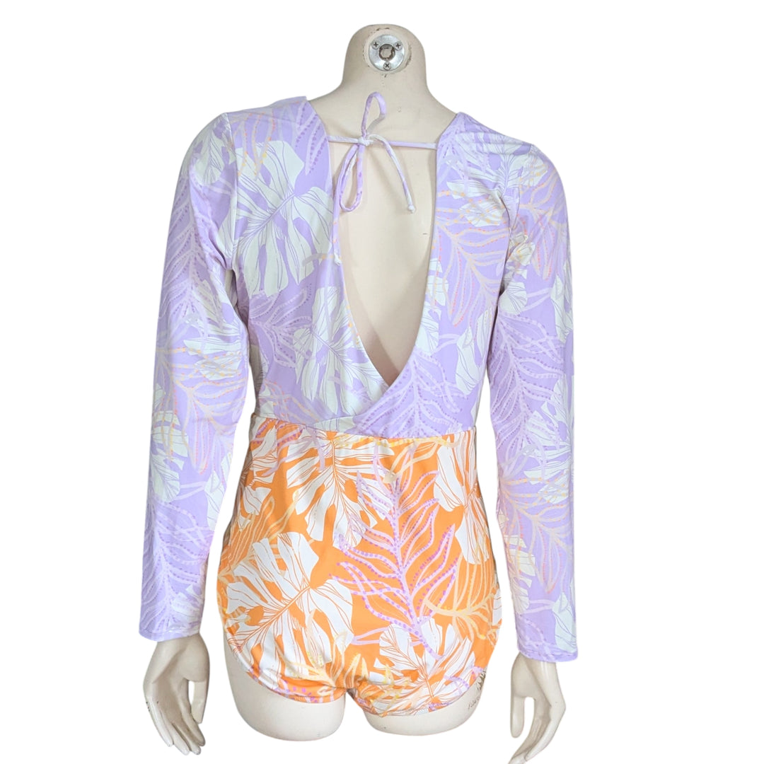 Calia Palms Lavender Long Sleeve Swimsuit Size 16 NWT