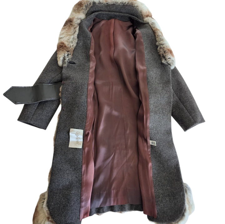 Youthcraft Vintage Wool Coat with Fur Trim Size XS