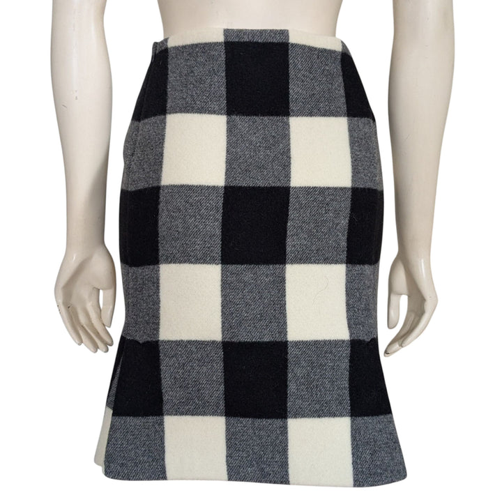 MaxMara Buffalo Plaid Wool Skirt Size 6