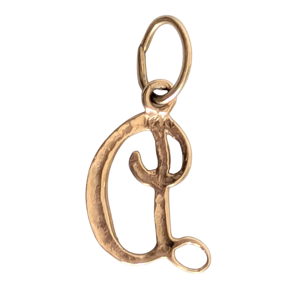 14K Gold "D" Pendant or Charm