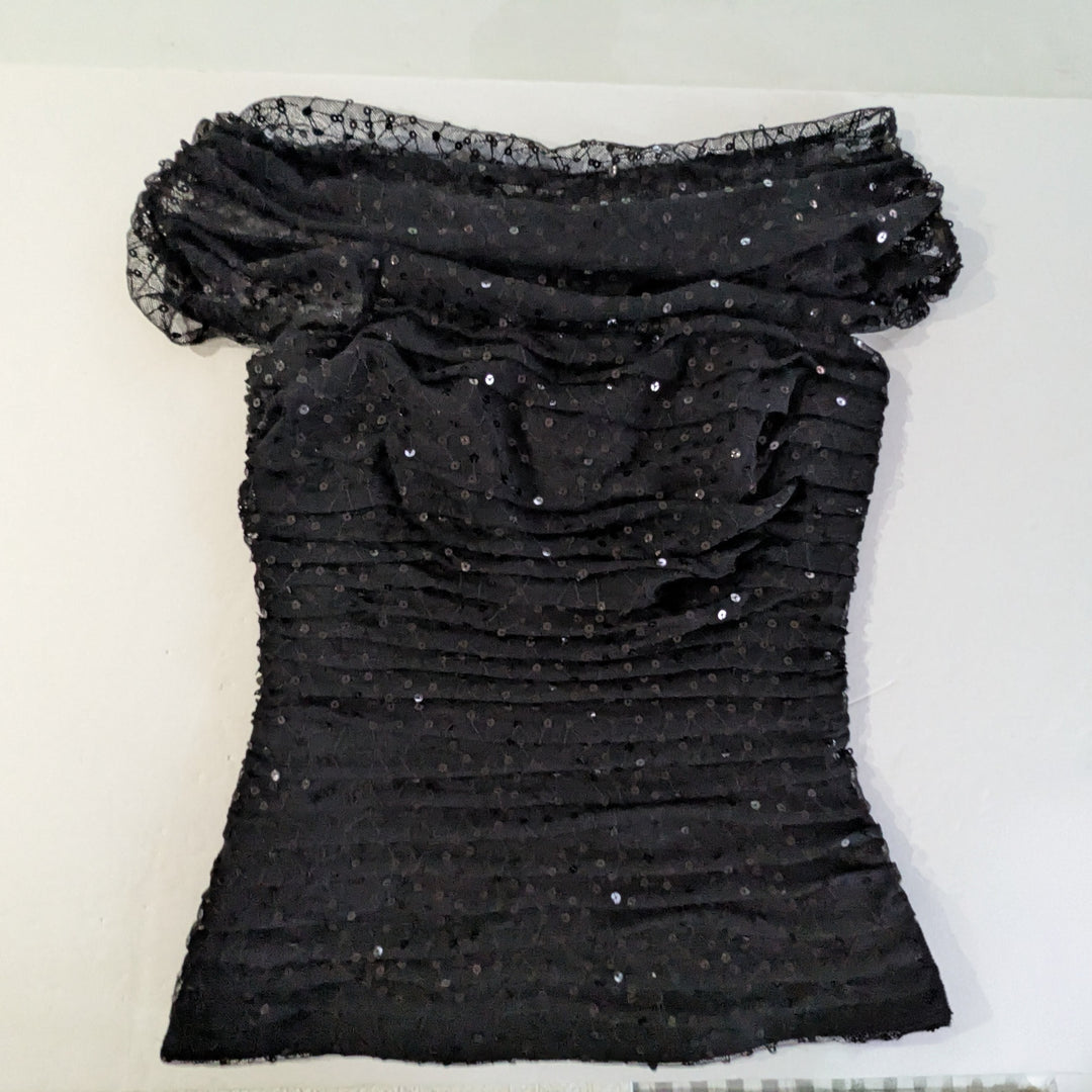 Tadashi Shoji Off The Shoulder Evening Top Size Small
