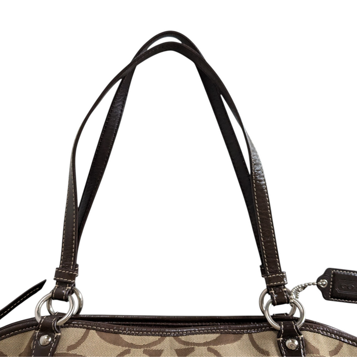 Coach Leah Signature Logo Canvas Tote