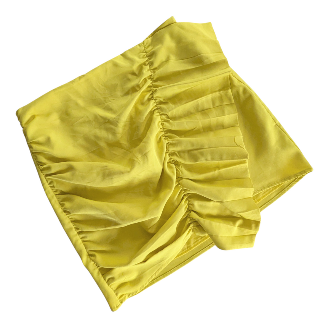 Grey Lab Yellow Mini Skirt Size Medium