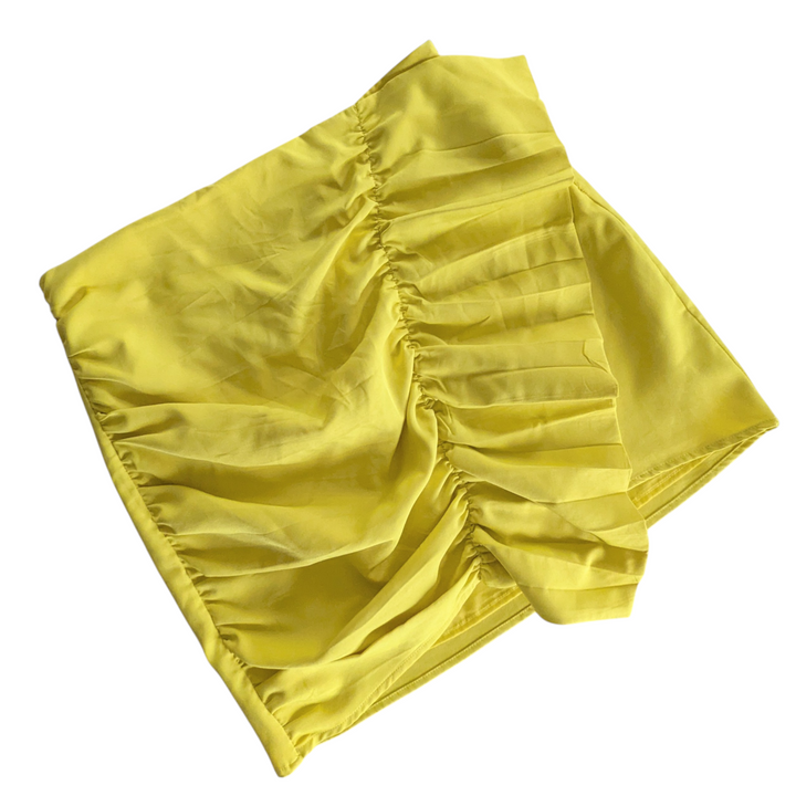 Grey Lab Yellow Mini Skirt Size Medium