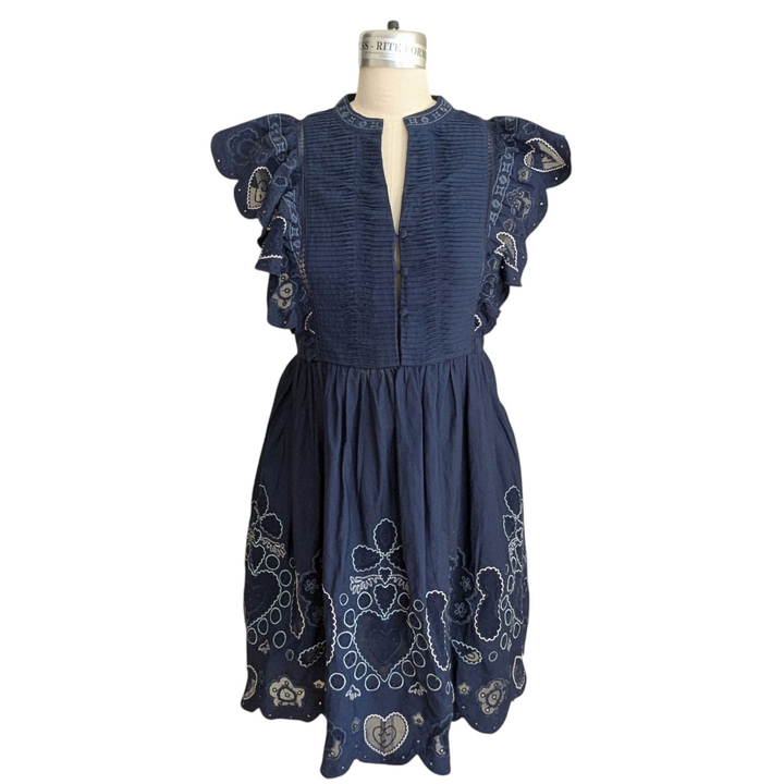 Sea New York Jeanetta Eyelet Dress Size Large
