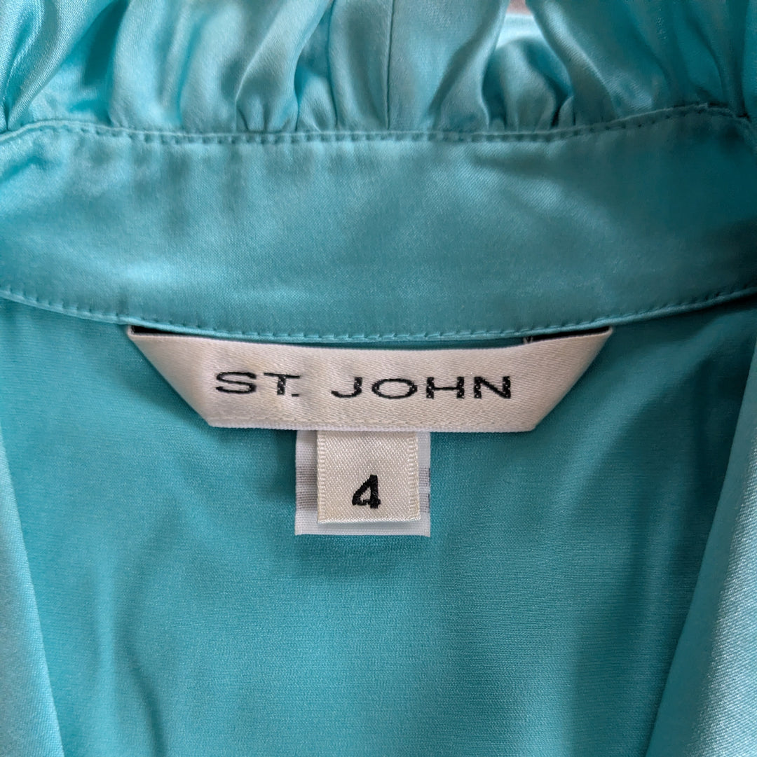 St John Silk Charmeuse Blouse Size 4